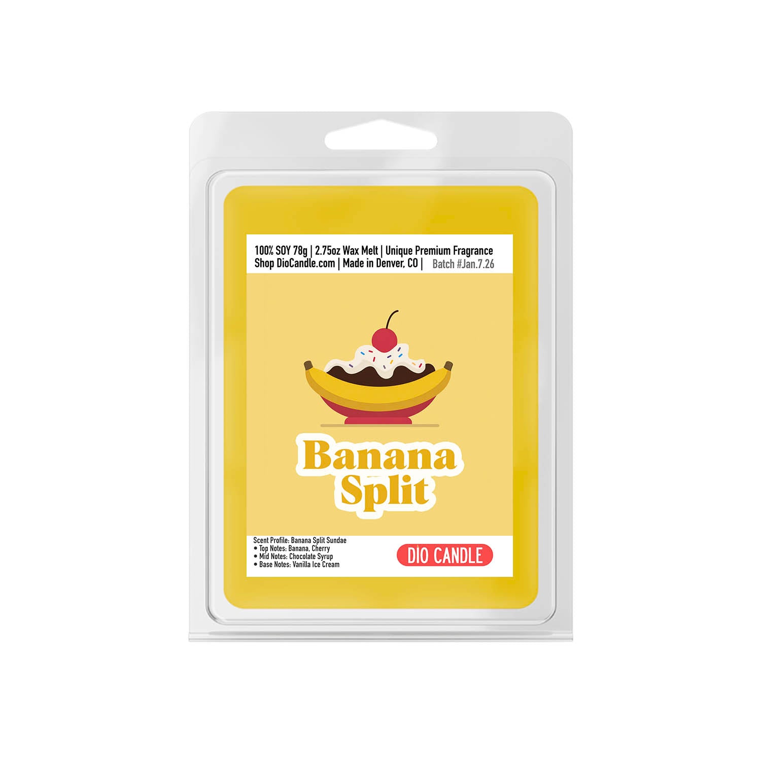 Banana Split Ice Cream Candle