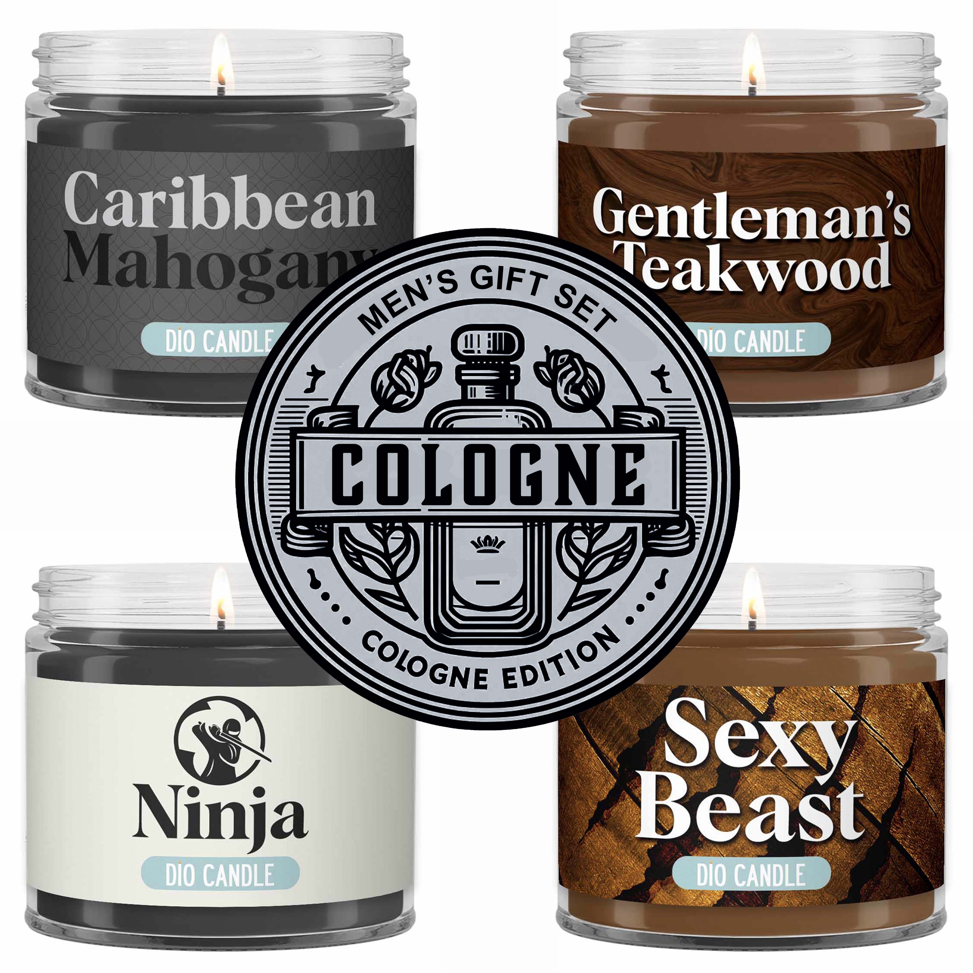Men's 4 Candles Gift Set  - Cologne Edition