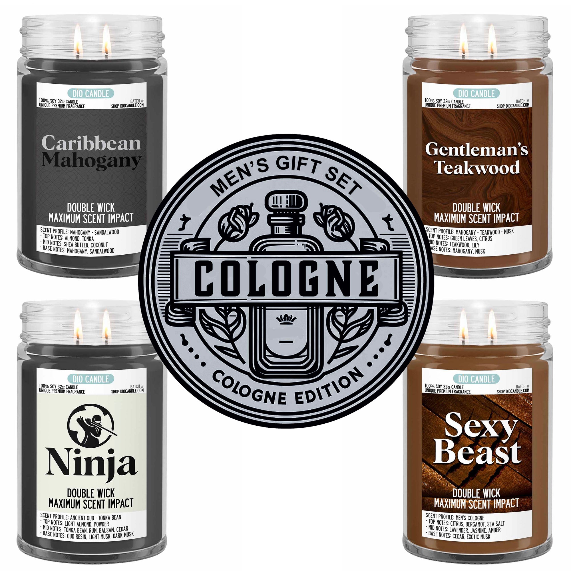 Men's 4 Candles Gift Set  - Cologne Edition