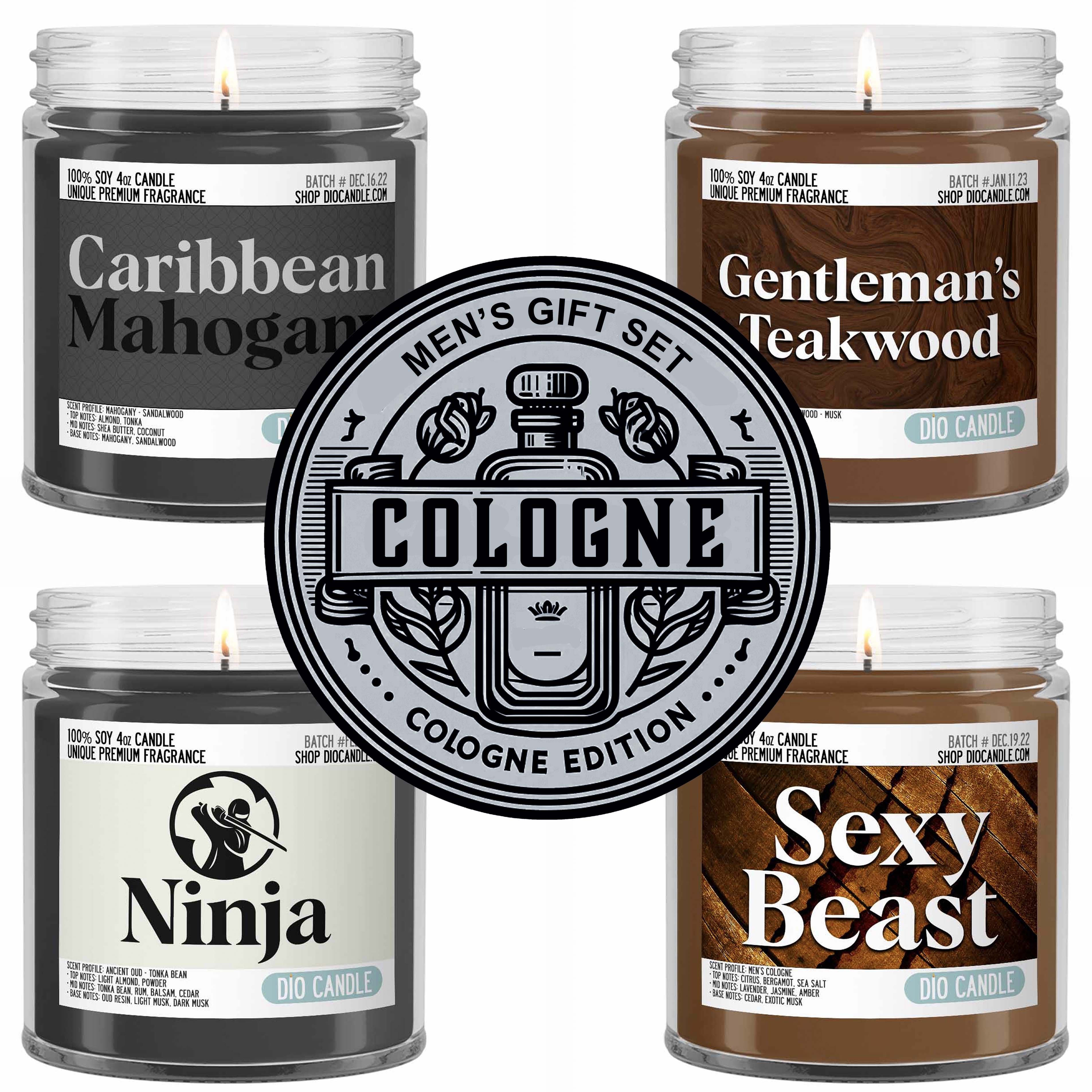 Men's 4 Candles Gift Set  - Cologne Edition