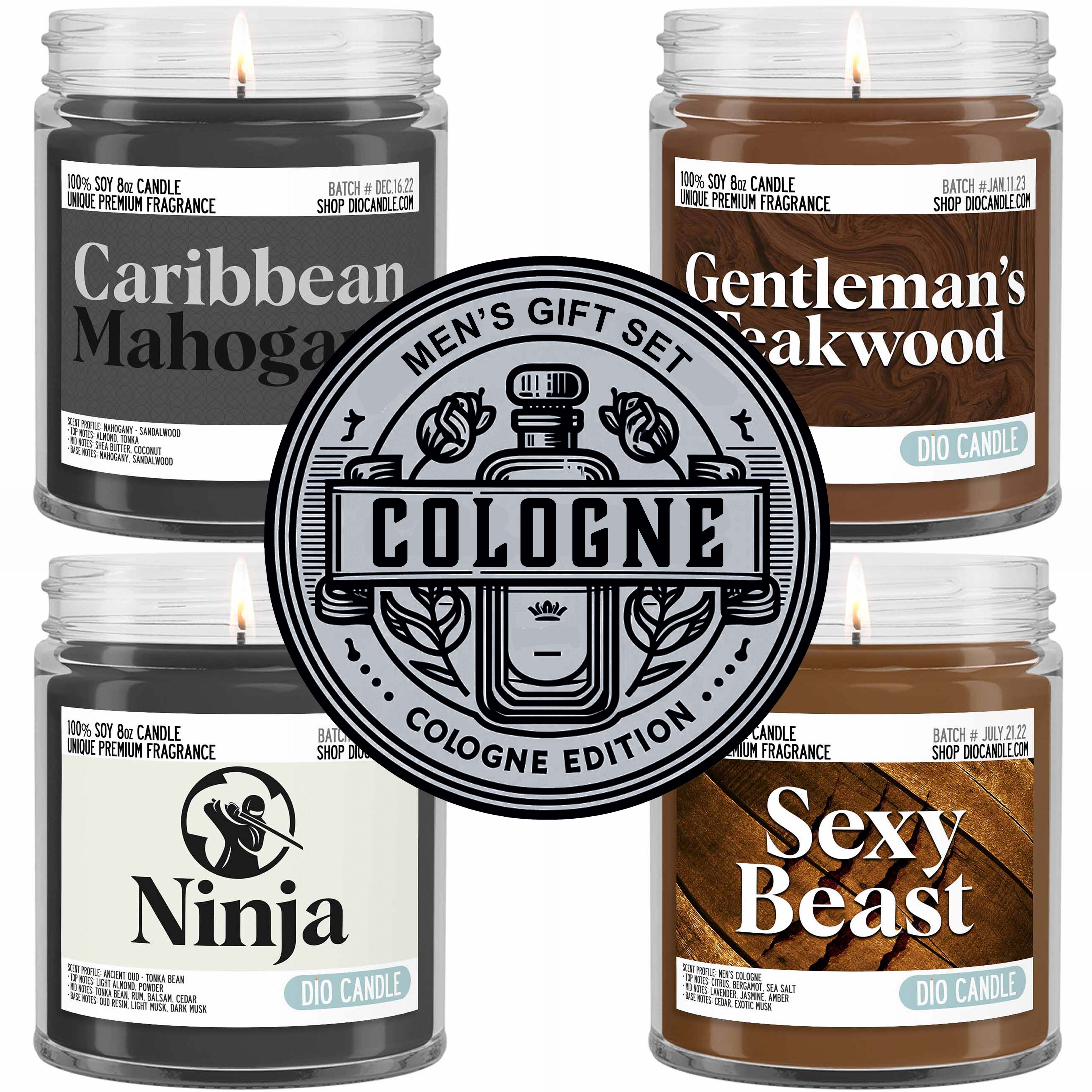 Men's 4 Candles Gift Set  - Cologne Edition