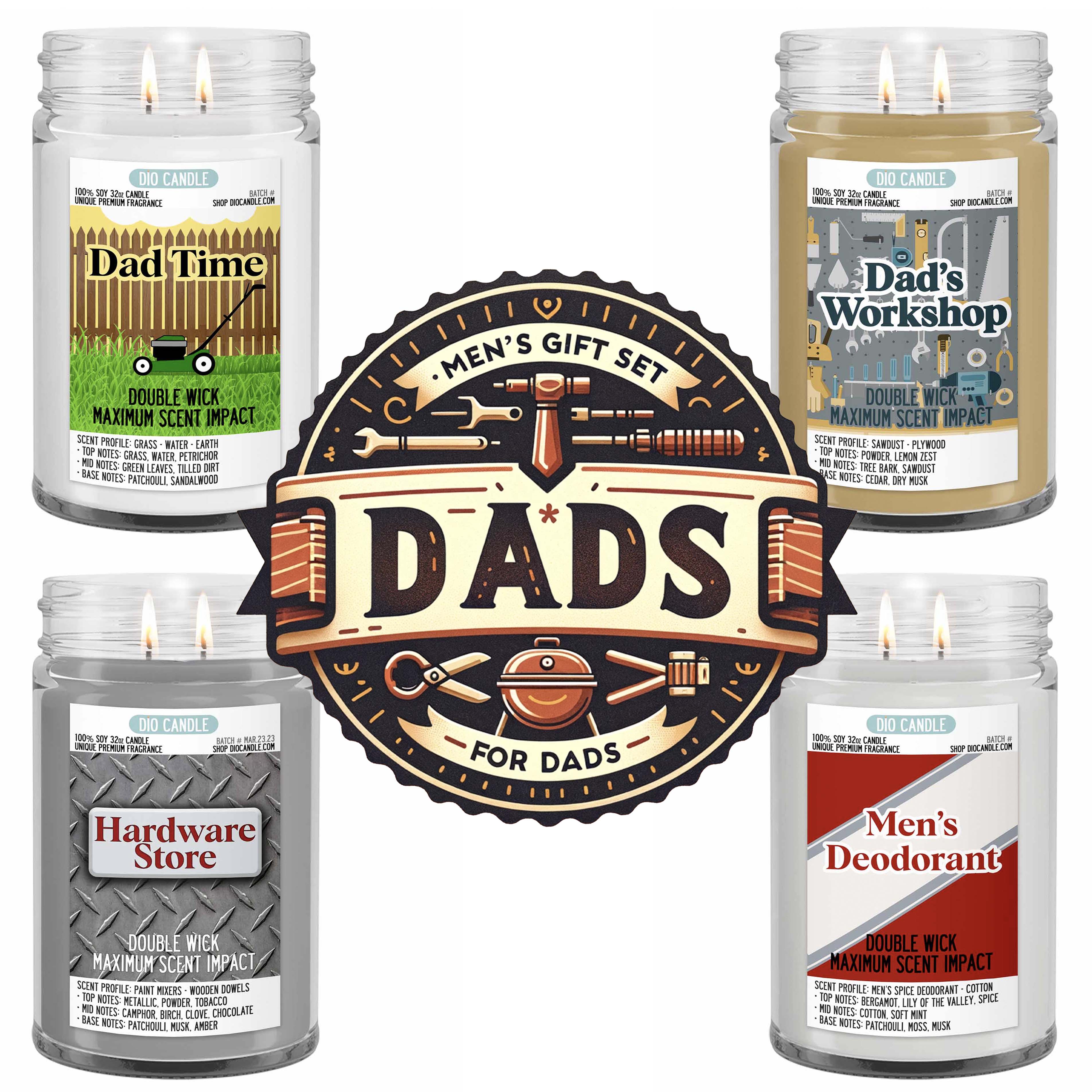 Men's 4 Candles Gift Set  - Just For Dad Edition