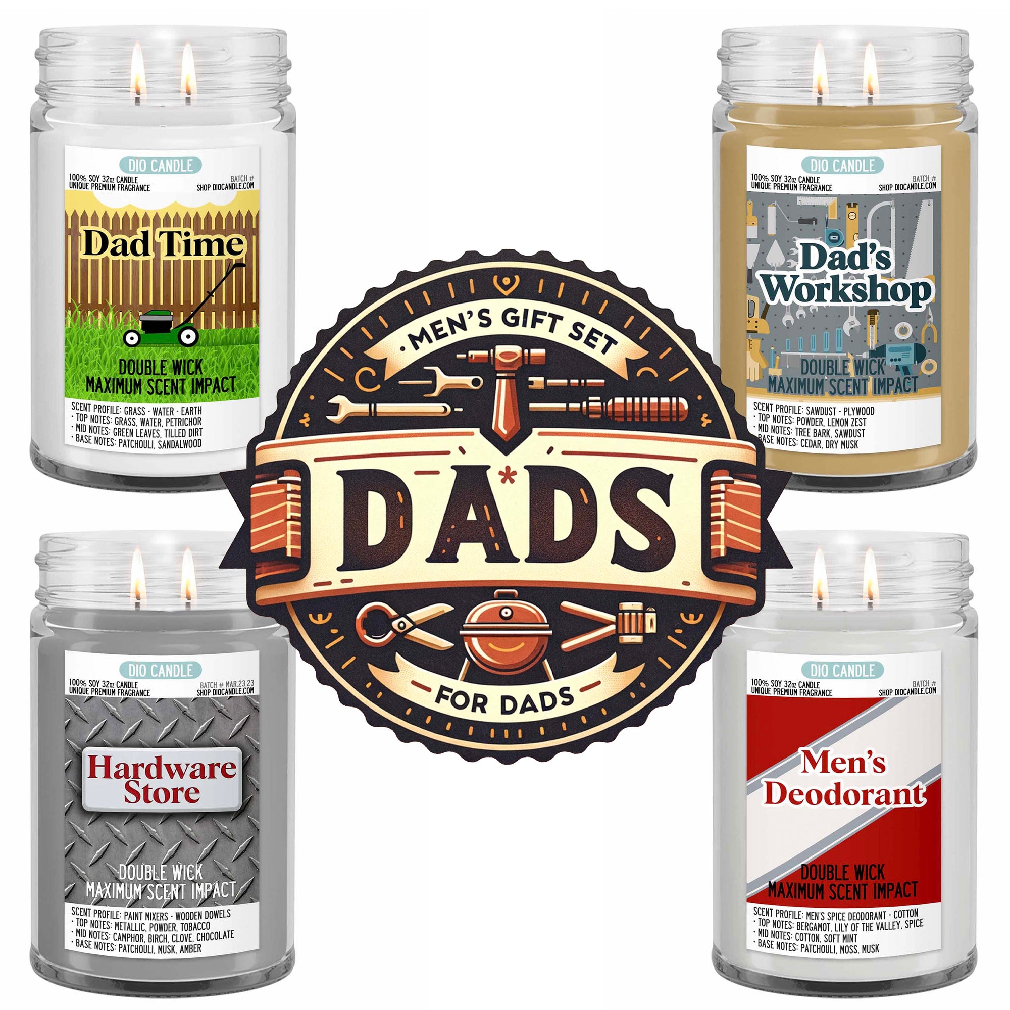 Men's 4 Candles Gift Set  - Just For Dad Edition