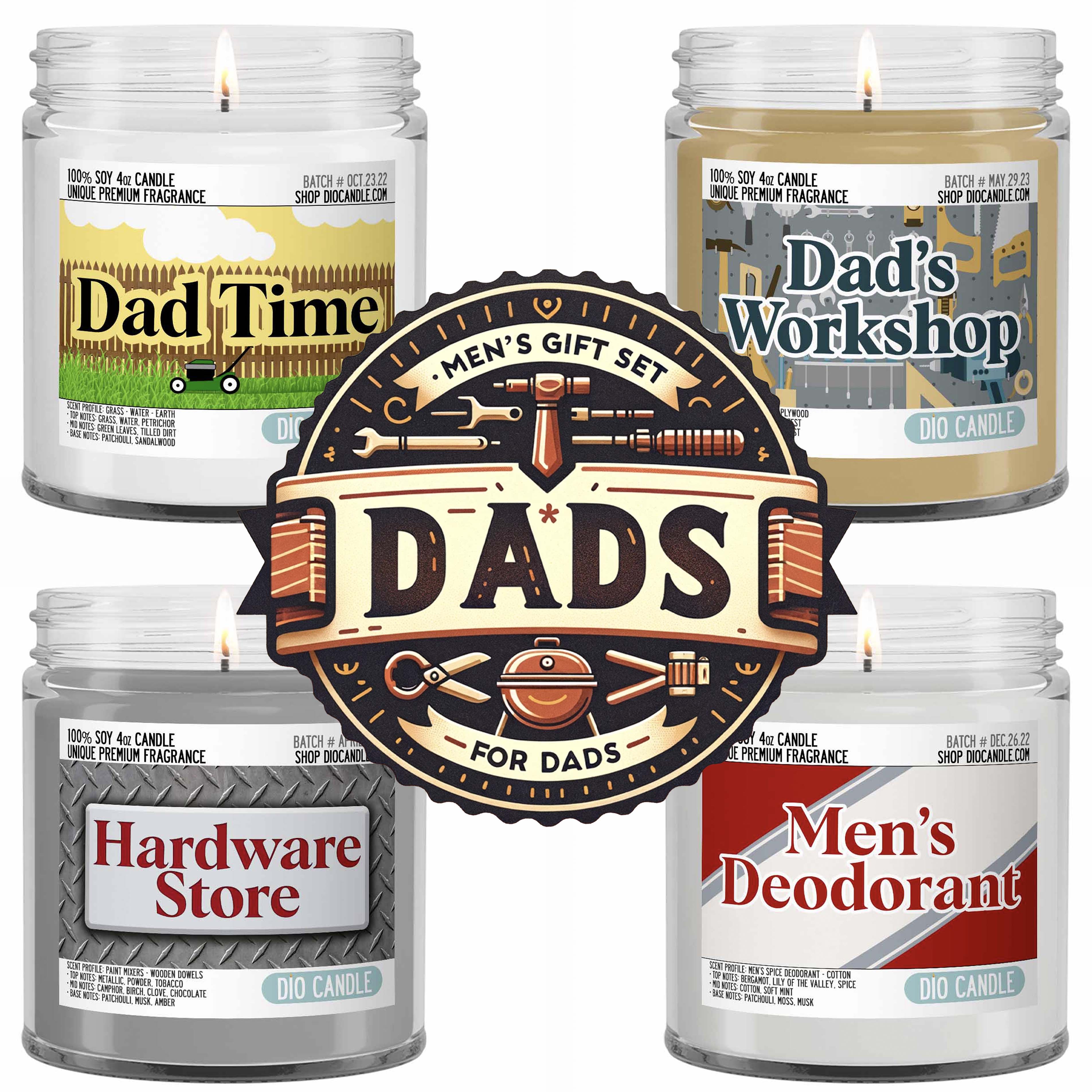 Men's 4 Candles Gift Set  - Just For Dad Edition