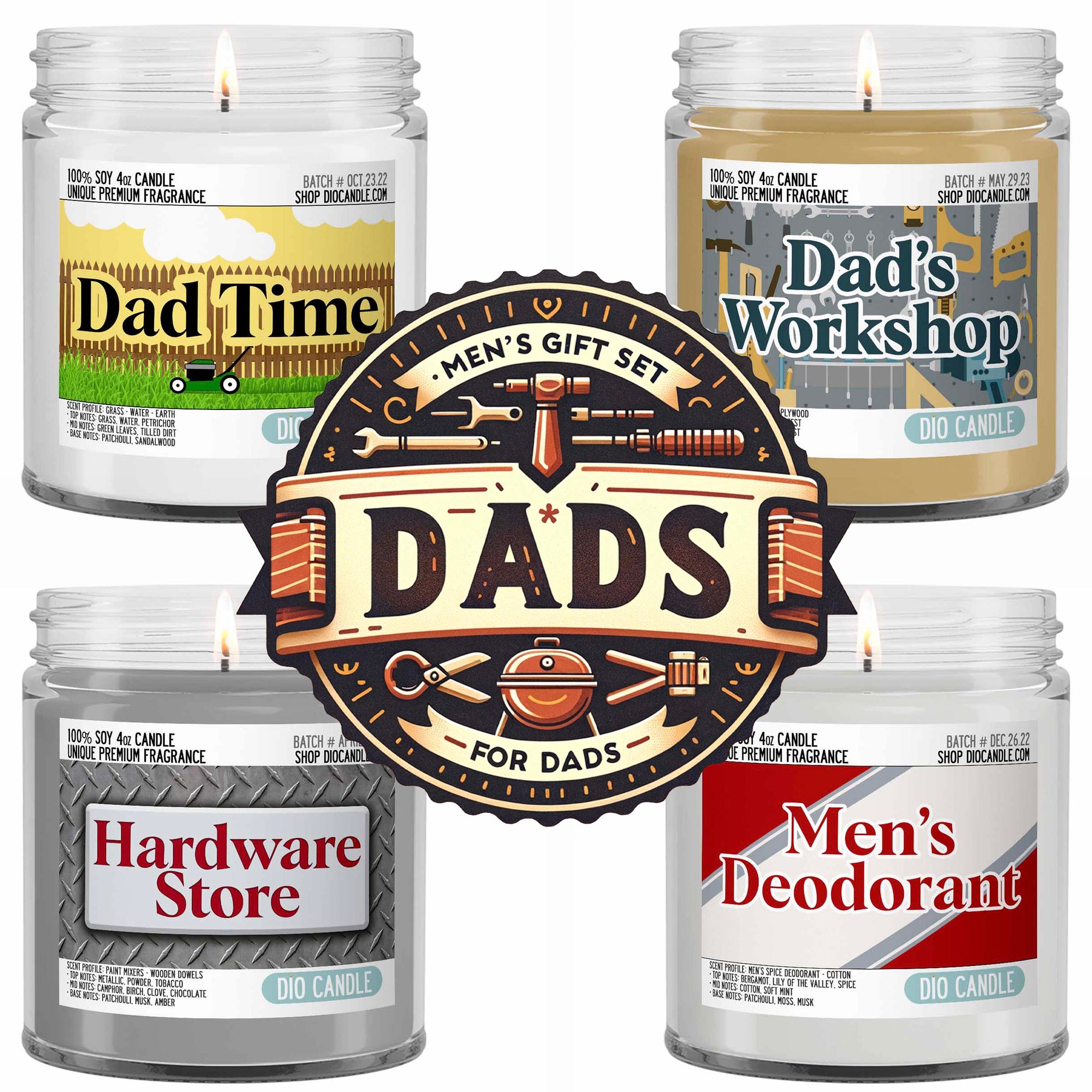 Men's 4 Candles Gift Set  - Just For Dad Edition