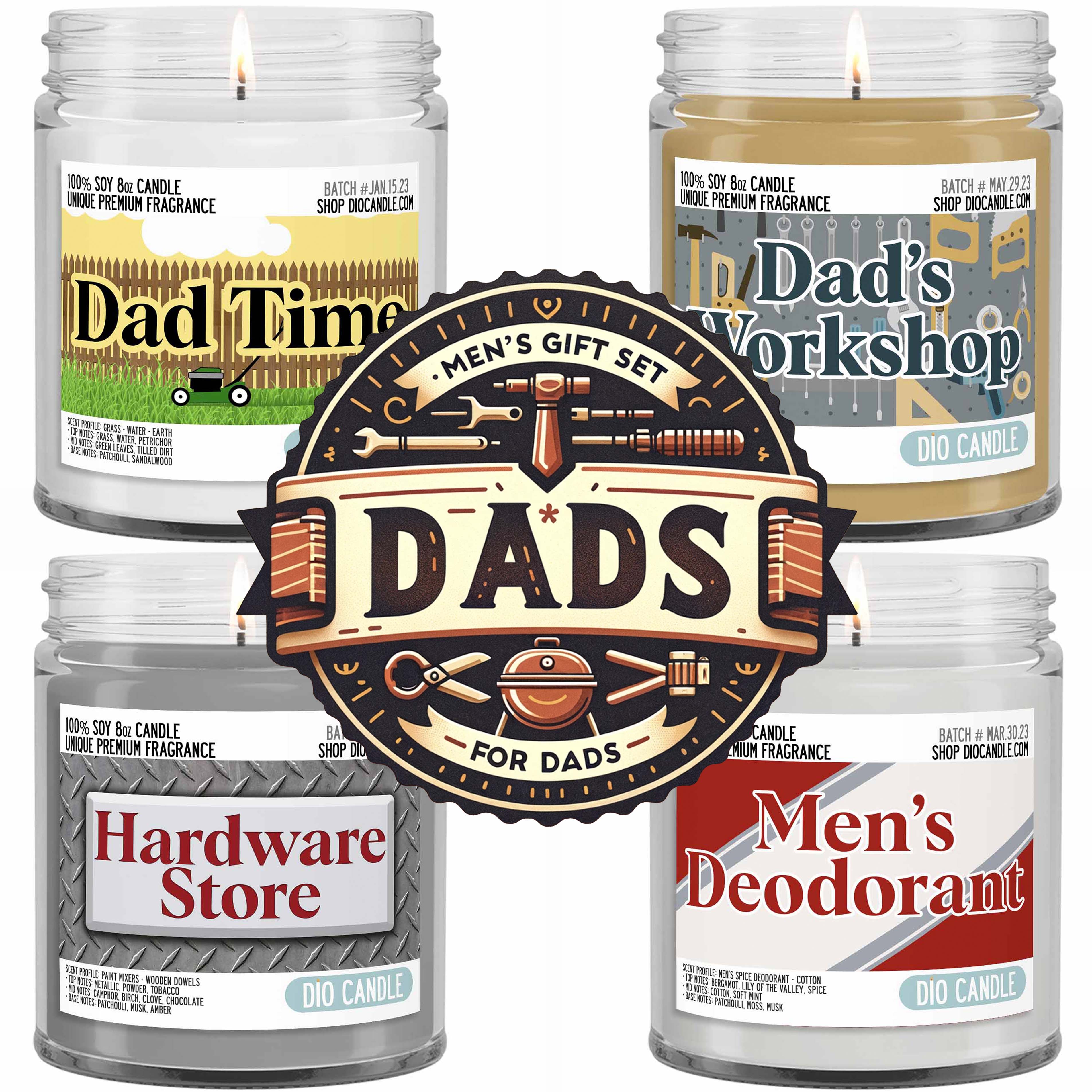 Men's 4 Candles Gift Set  - Just For Dad Edition