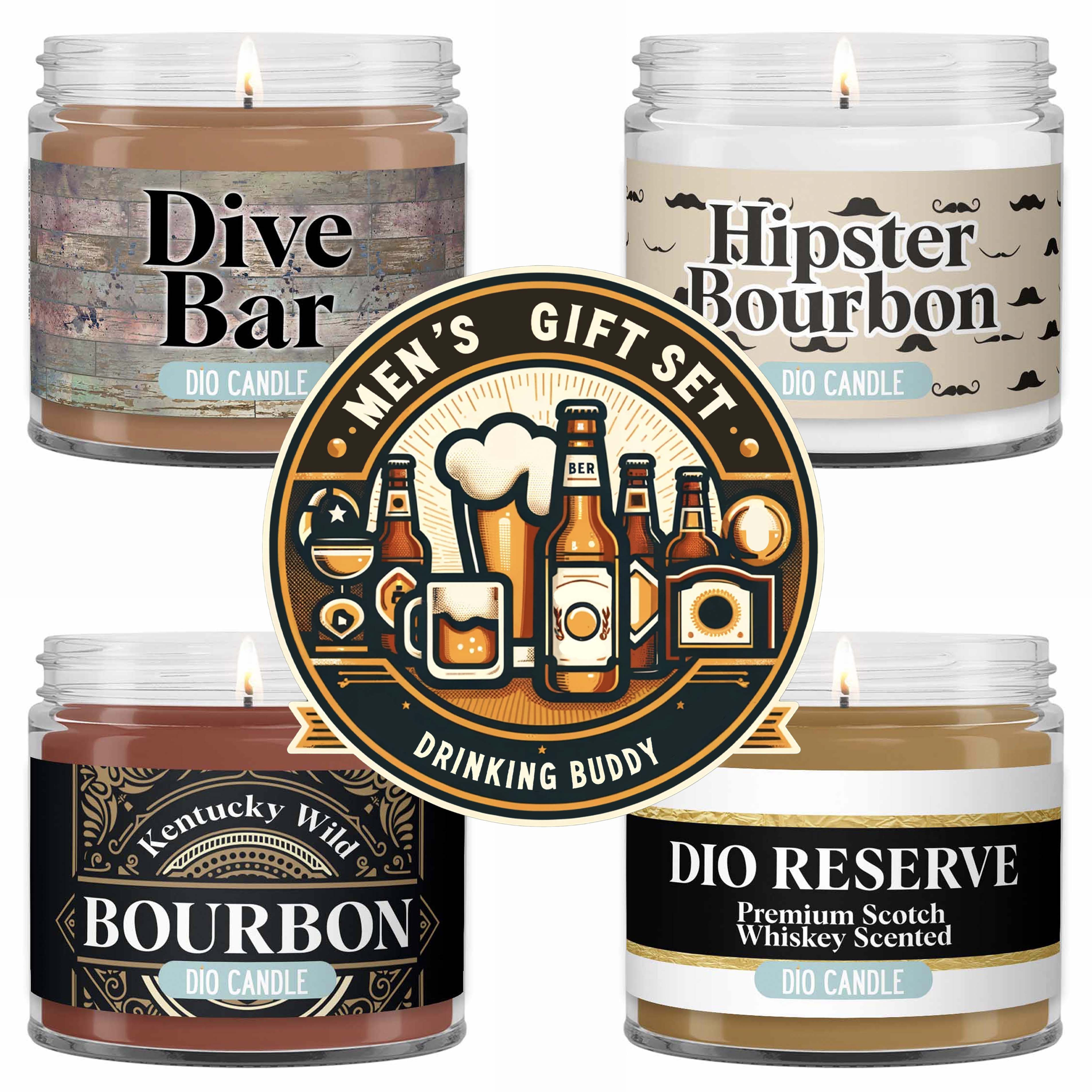 Men's 4 Candles Gift Set  - Drinking Buddies Edition