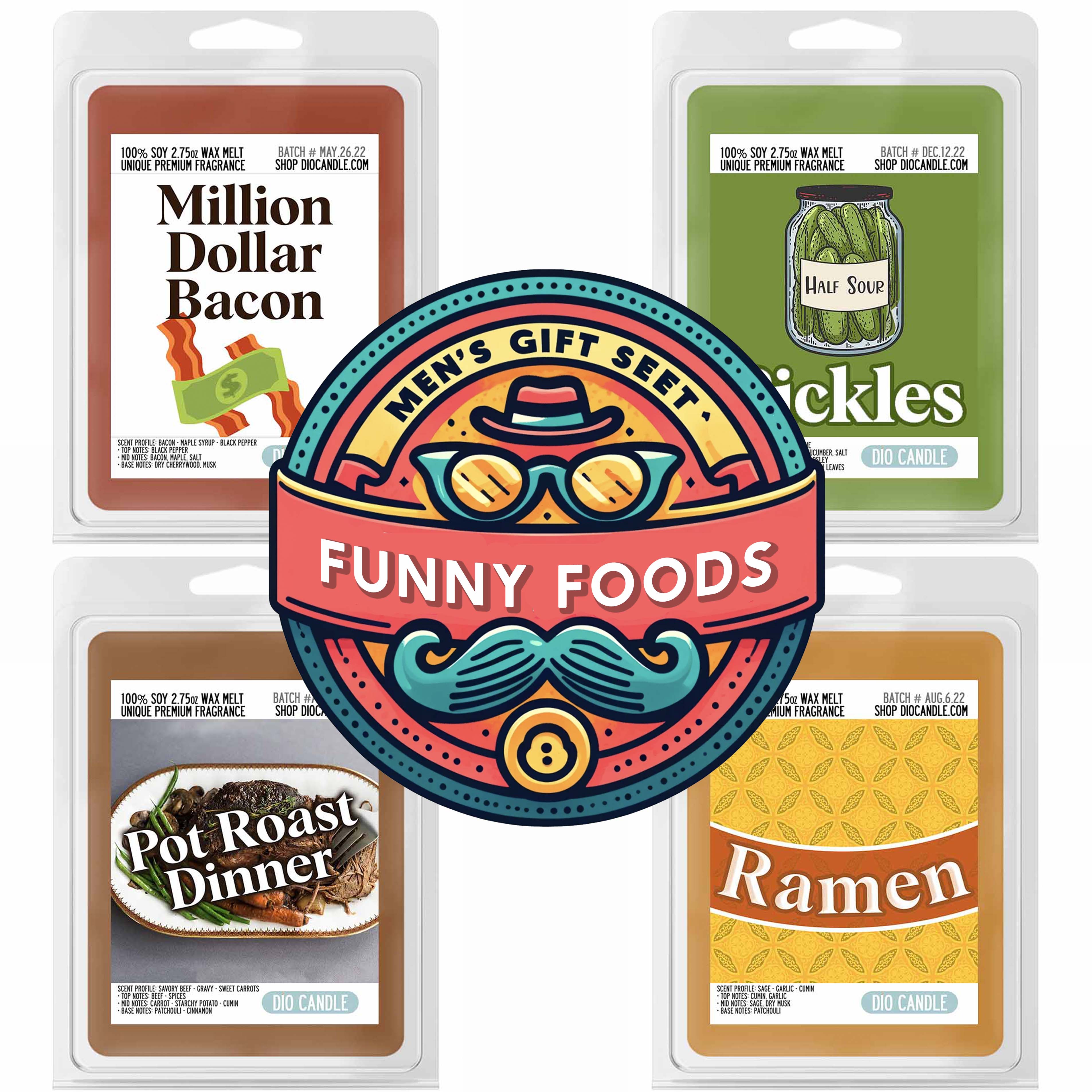 Men's 4 Candles Gift Set  - Funny Foods Edition