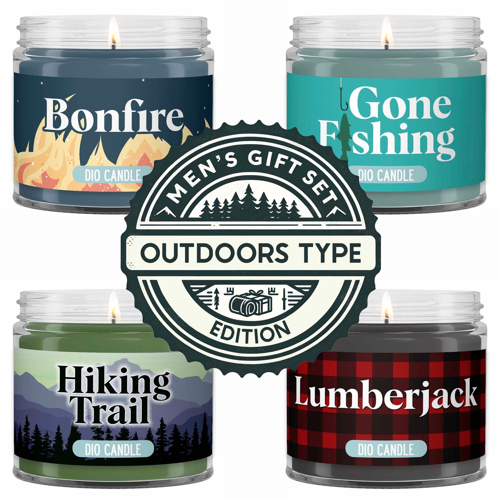 Men's 4 Candles Gift Set  - Outdoorsman Edition