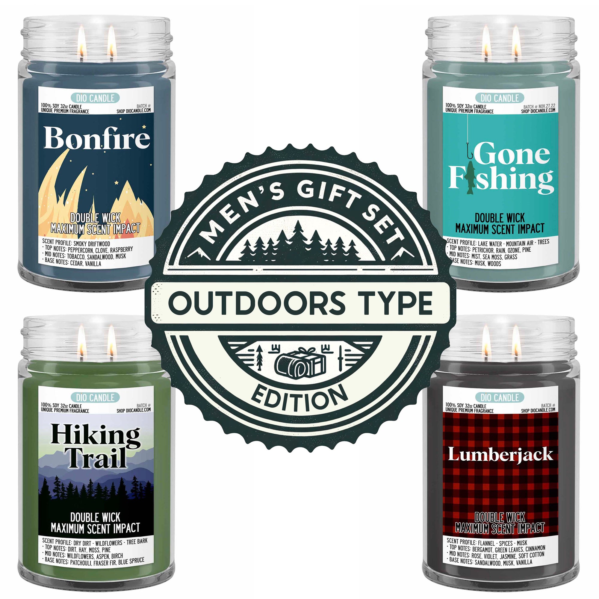 Men's 4 Candles Gift Set  - Outdoorsman Edition
