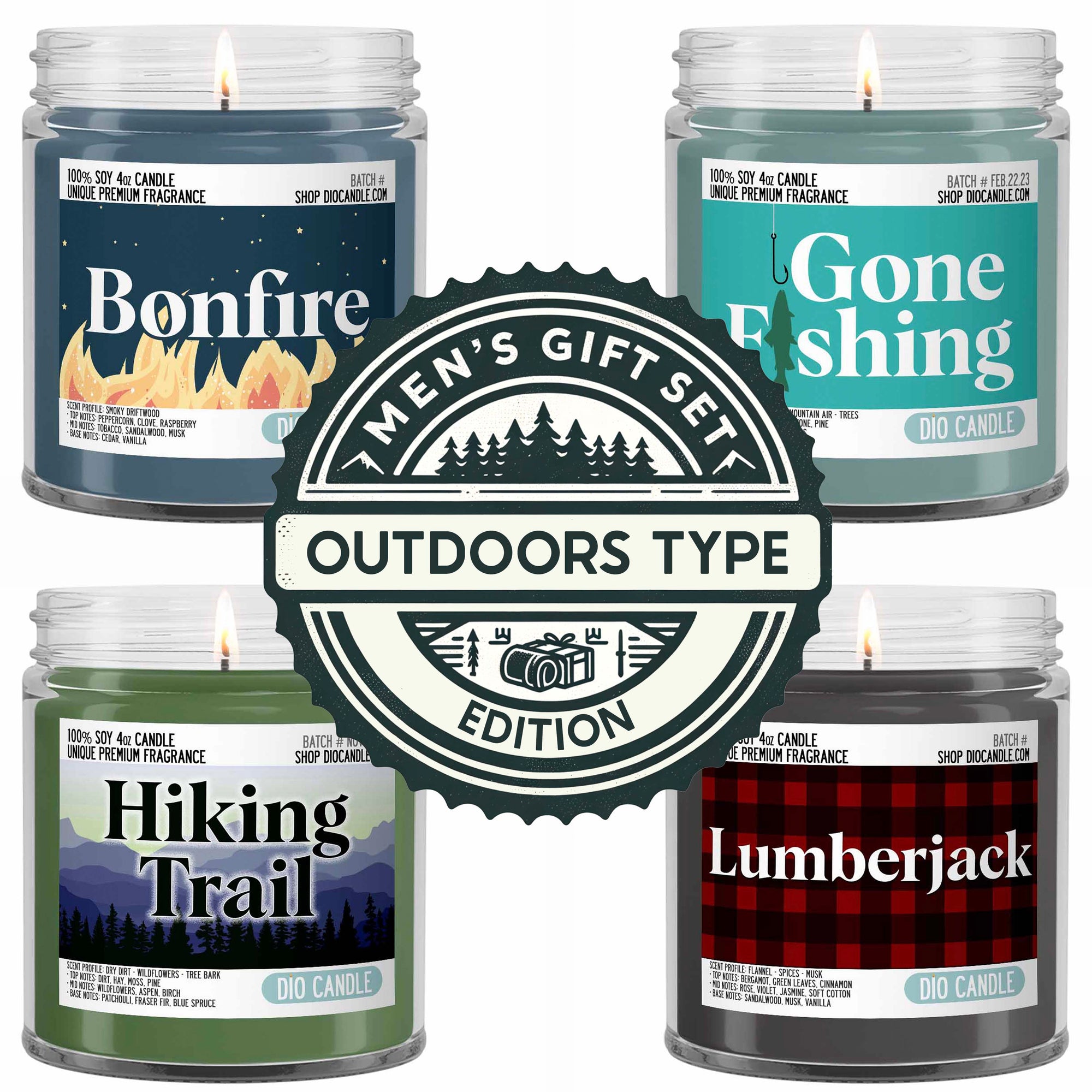 Men's 4 Candles Gift Set  - Outdoorsman Edition
