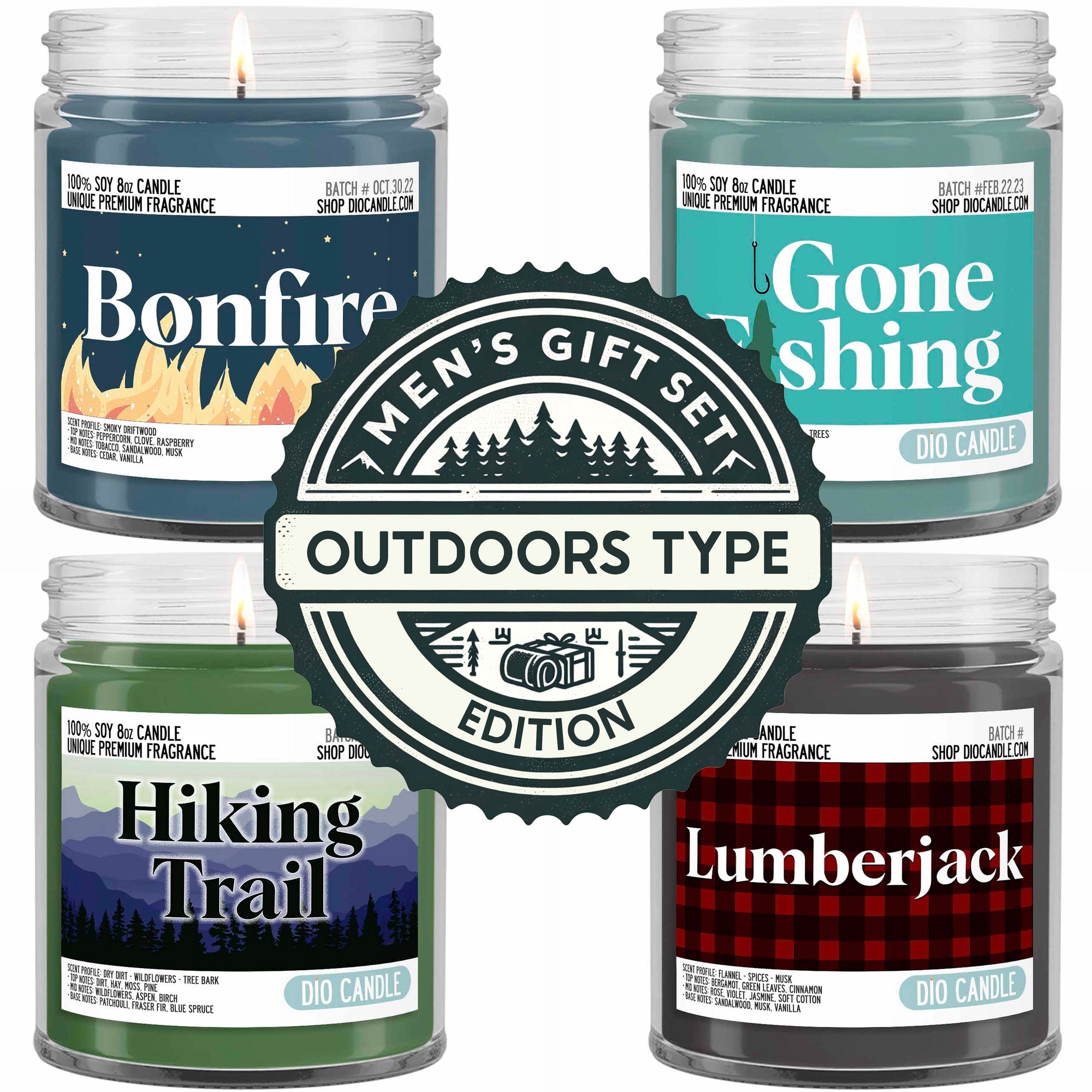 Men's 4 Candles Gift Set  - Outdoorsman Edition