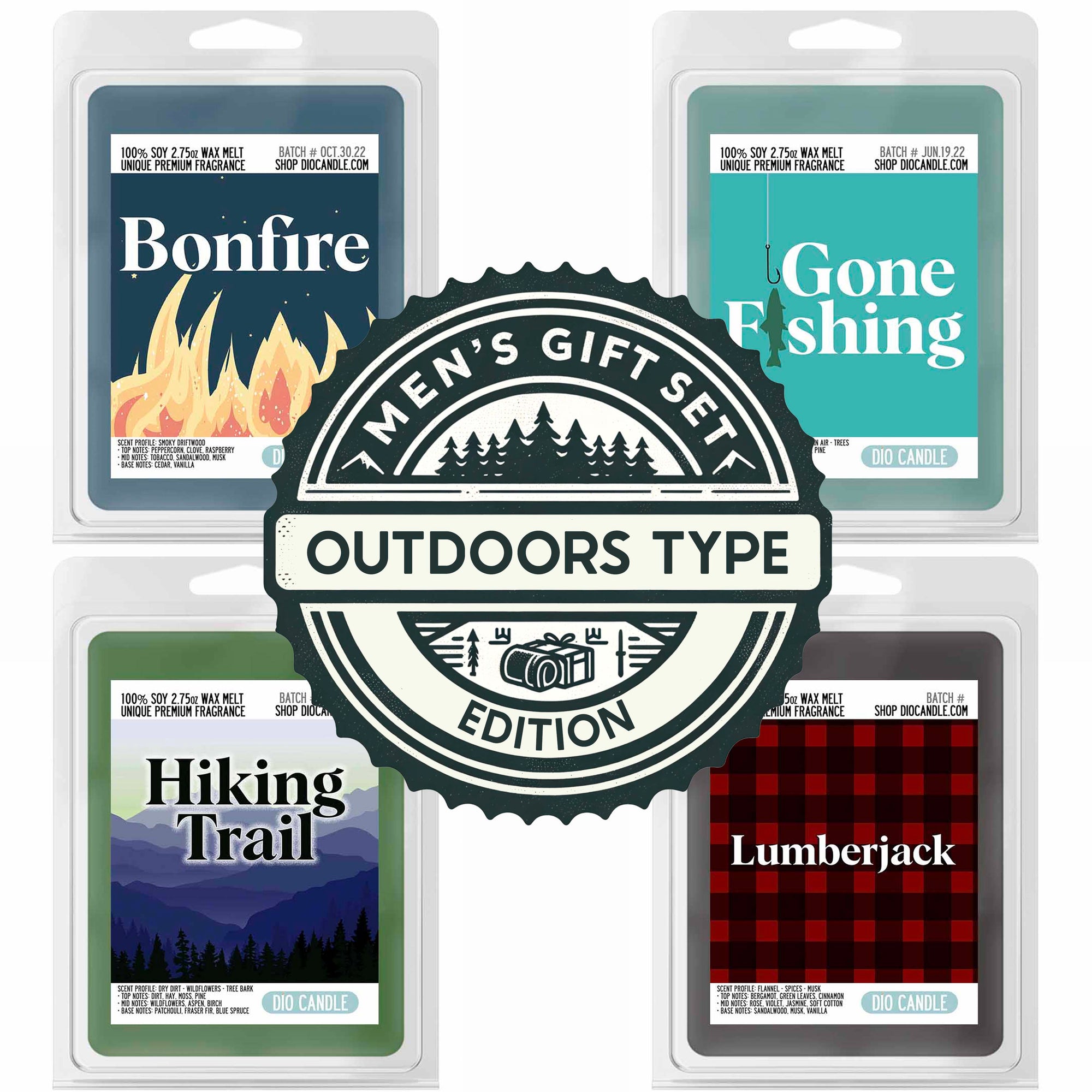 Men's 4 Candles Gift Set  - Outdoorsman Edition