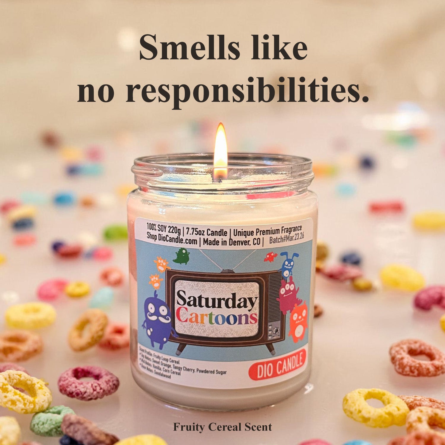 Saturday Cartoons Cereal Candle