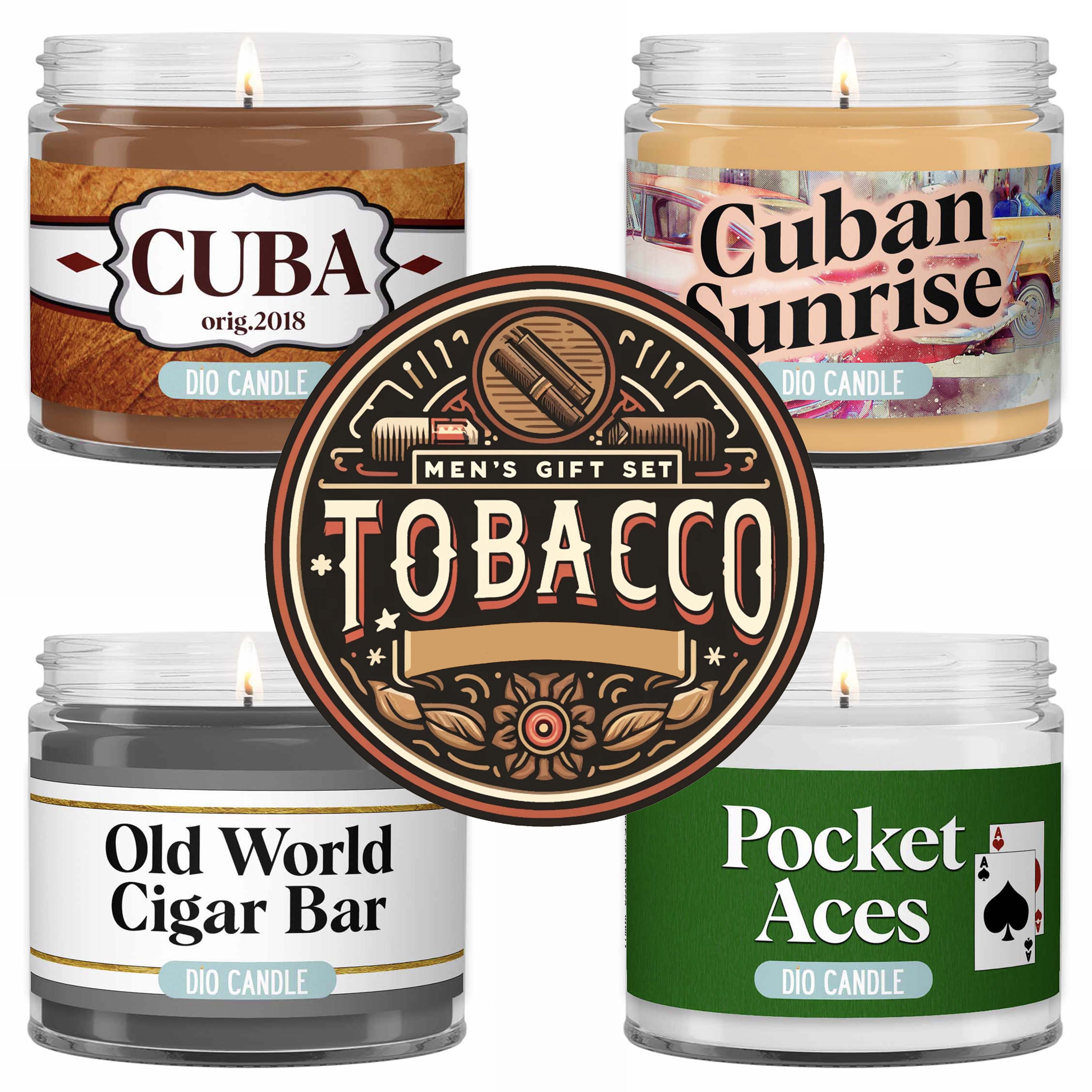 Men's 4 Candles Gift Set  - Tobacco Edition