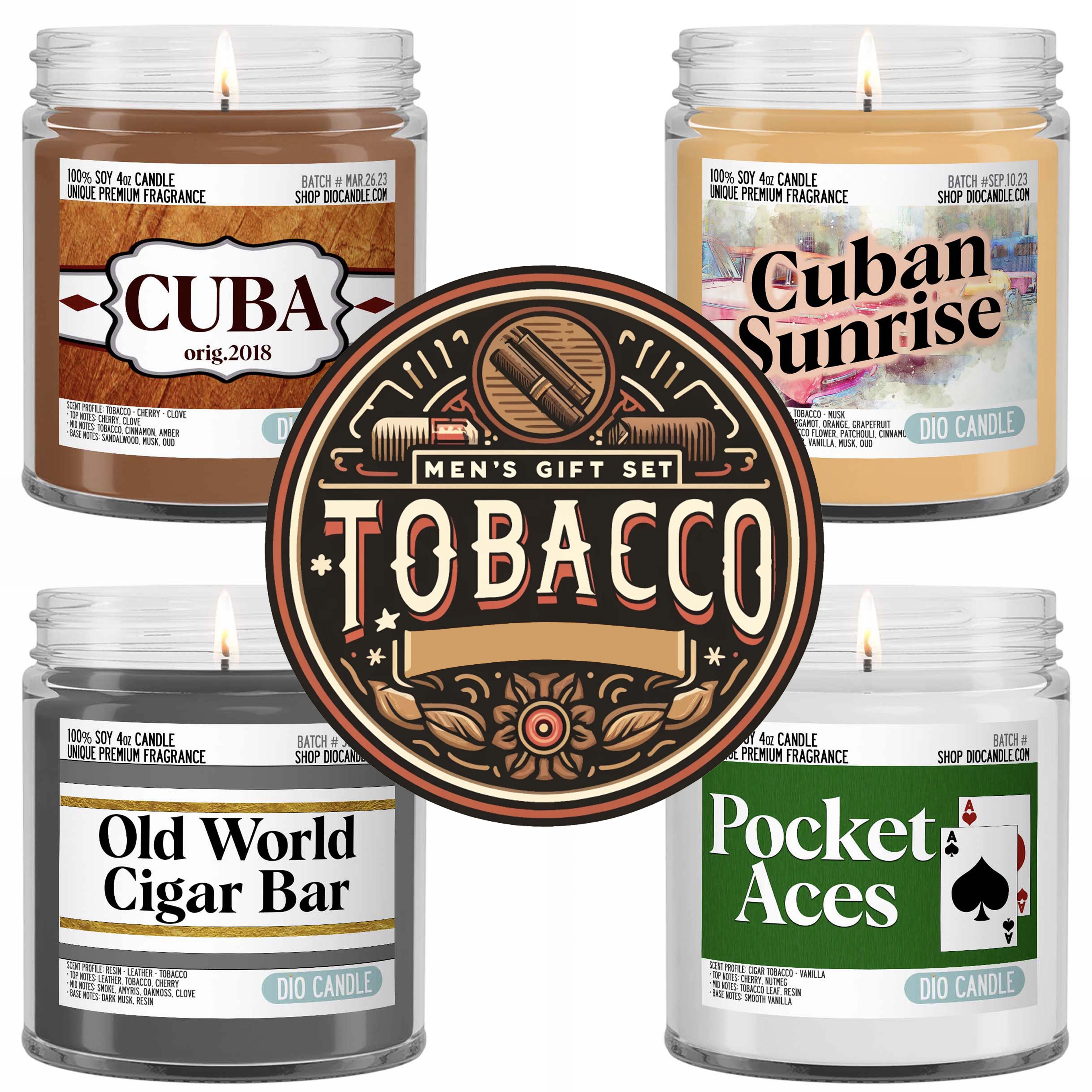 Men's 4 Candles Gift Set  - Tobacco Edition