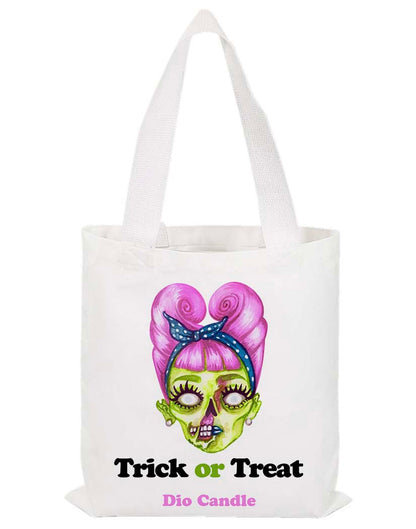 Glam Zombie Trick or Treat Tote Bag