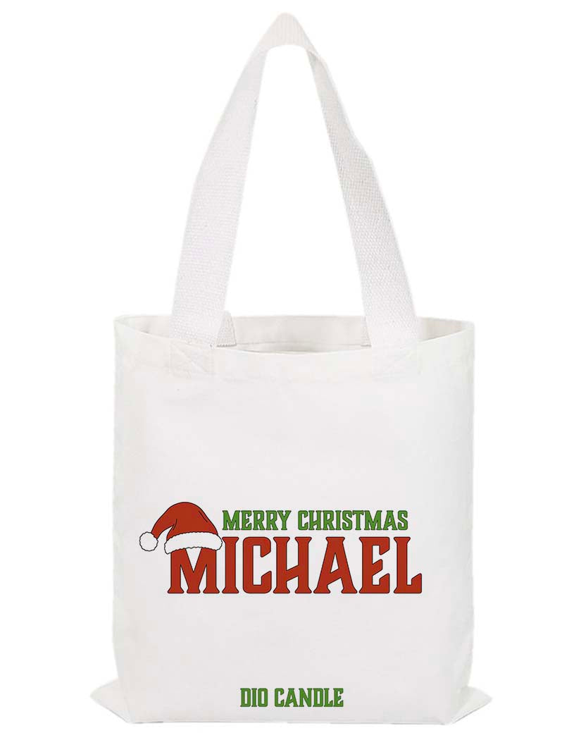 Personalized Santa Hat Tote Bag