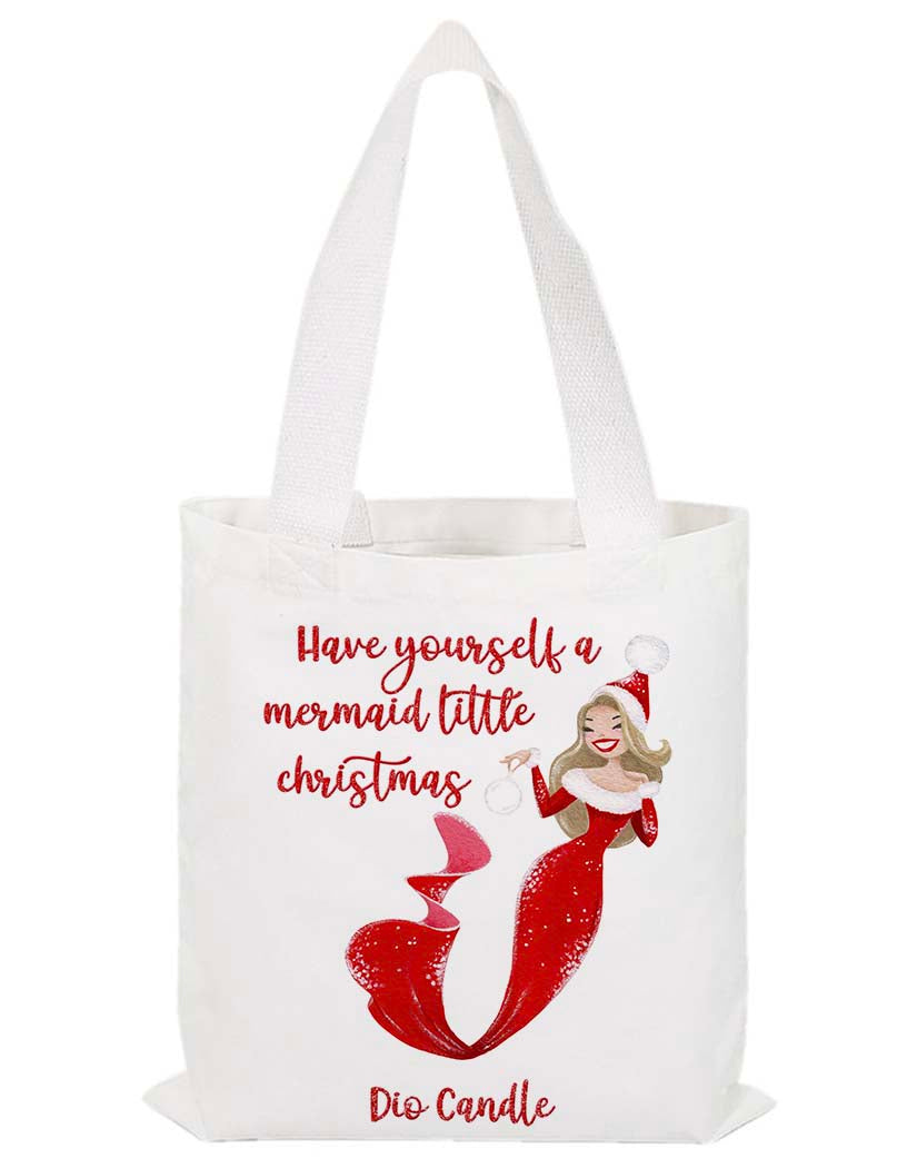 Mermaid Little Christmas Tote Bag