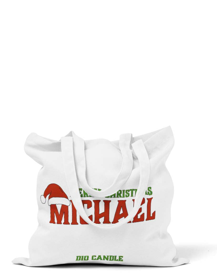 Personalized Santa Hat Tote Bag