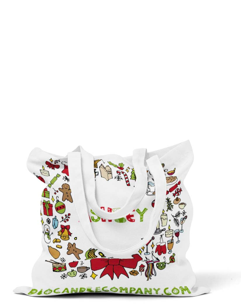 Personalized Christmas Wreath Tote Bag