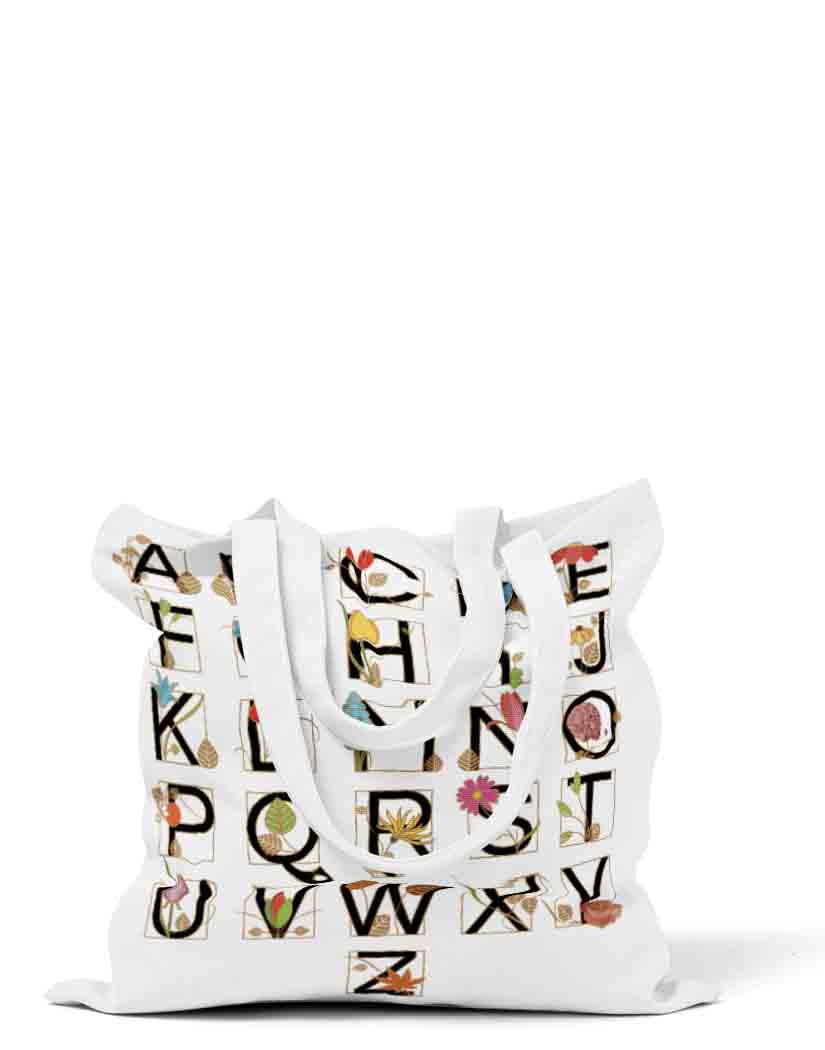 Spring Alphabet Tote Bag