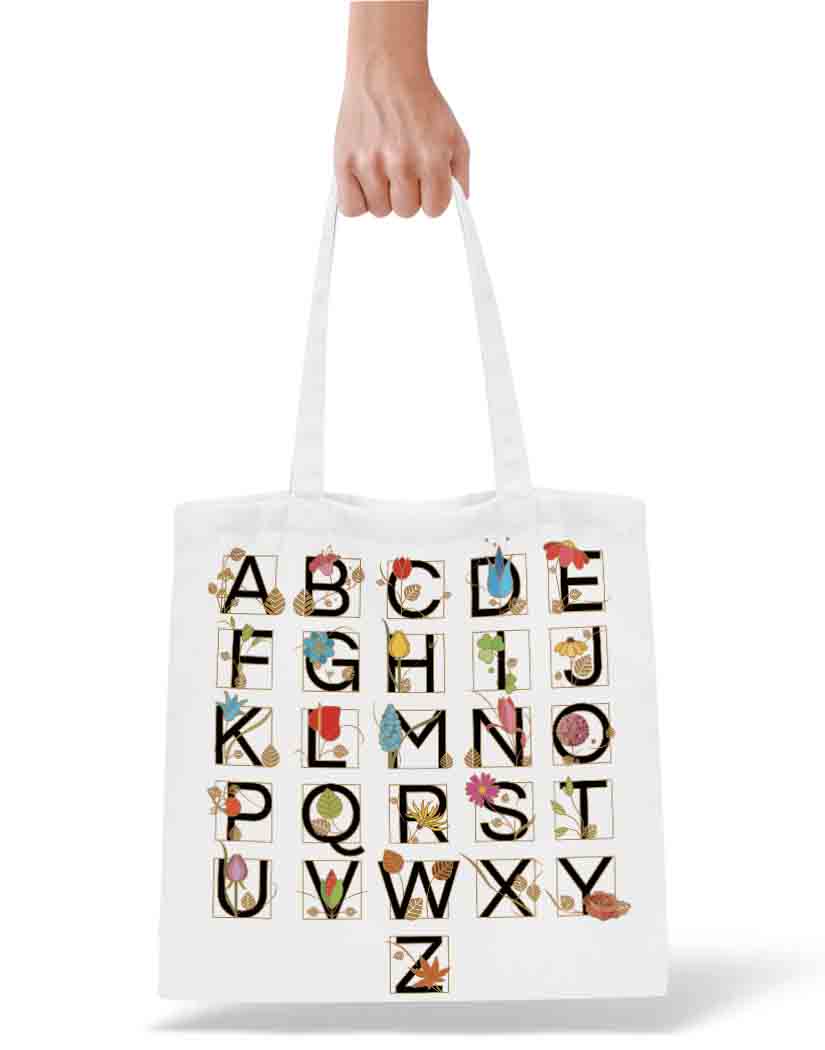 Spring Alphabet Tote Bag