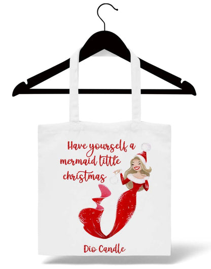Mermaid Little Christmas Tote Bag
