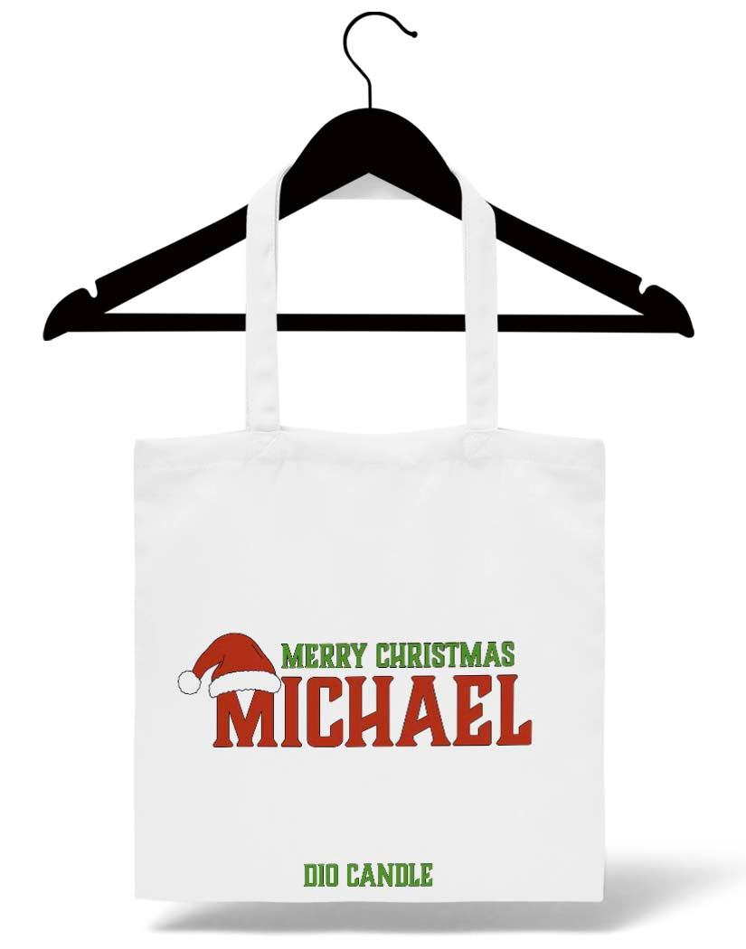 Personalized Santa Hat Tote Bag
