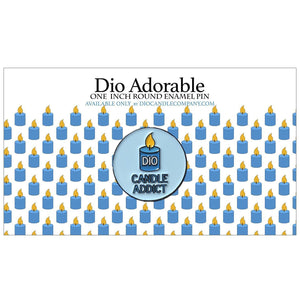 Dio Adorable Candle Addict 1" Round Enamel Pin  Scented - Dio Candle Company