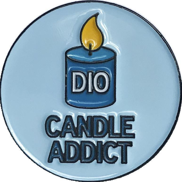 Dio Adorable Candle Addict 1" Round Enamel Pin  Scented - Dio Candle Company