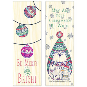Double Sided White Christmas Aspen Wood Bookmark Double Sided Printed Adorable Bookmarks Scented - Dio Candle Company