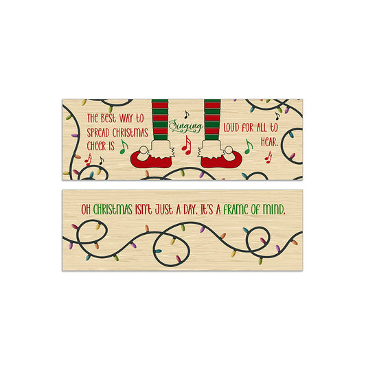 Double Sided Christmas Cheer Aspen Wood Bookmark