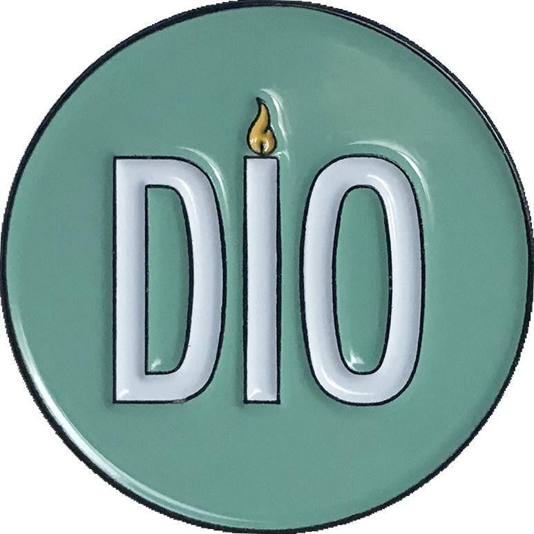 Dio Adorable Logo 1" Round Enamel Pin  Scented - Dio Candle Company