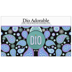 Dio Adorable Logo 1" Round Enamel Pin  Scented - Dio Candle Company