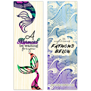 Double Sided Mermaid Aspen Wood Bookmark Double Sided Printed Adorable Bookmarks Scented - Dio Candle Company